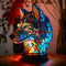 Lámpara de mesa de resina con mosaico de vidrio emplomado con iluminación ambiental USB