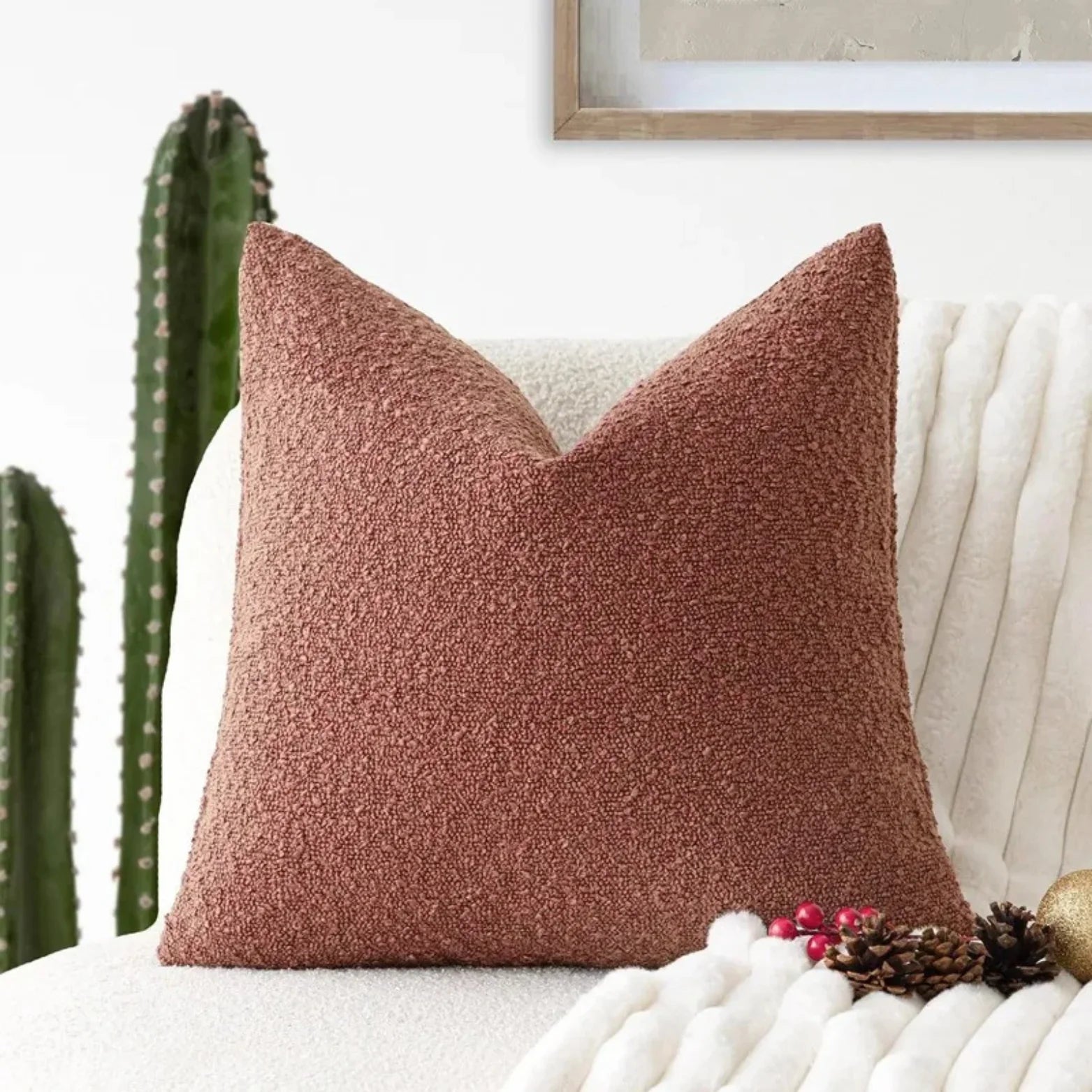 Parion - Housse de coussin premium en bouclé 45 cm x 45 cm