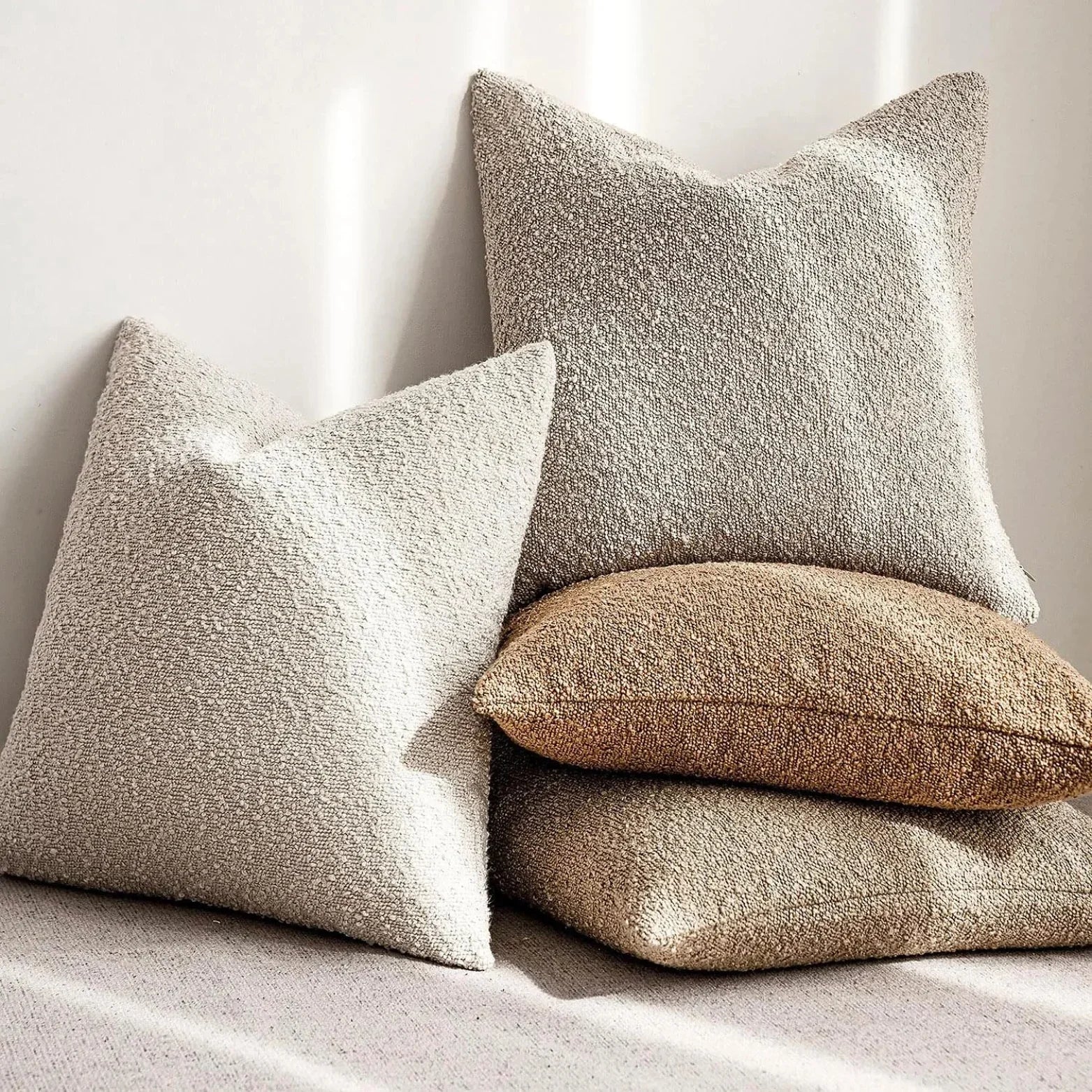 Parion - Housse de coussin premium en bouclé 45 cm x 45 cm