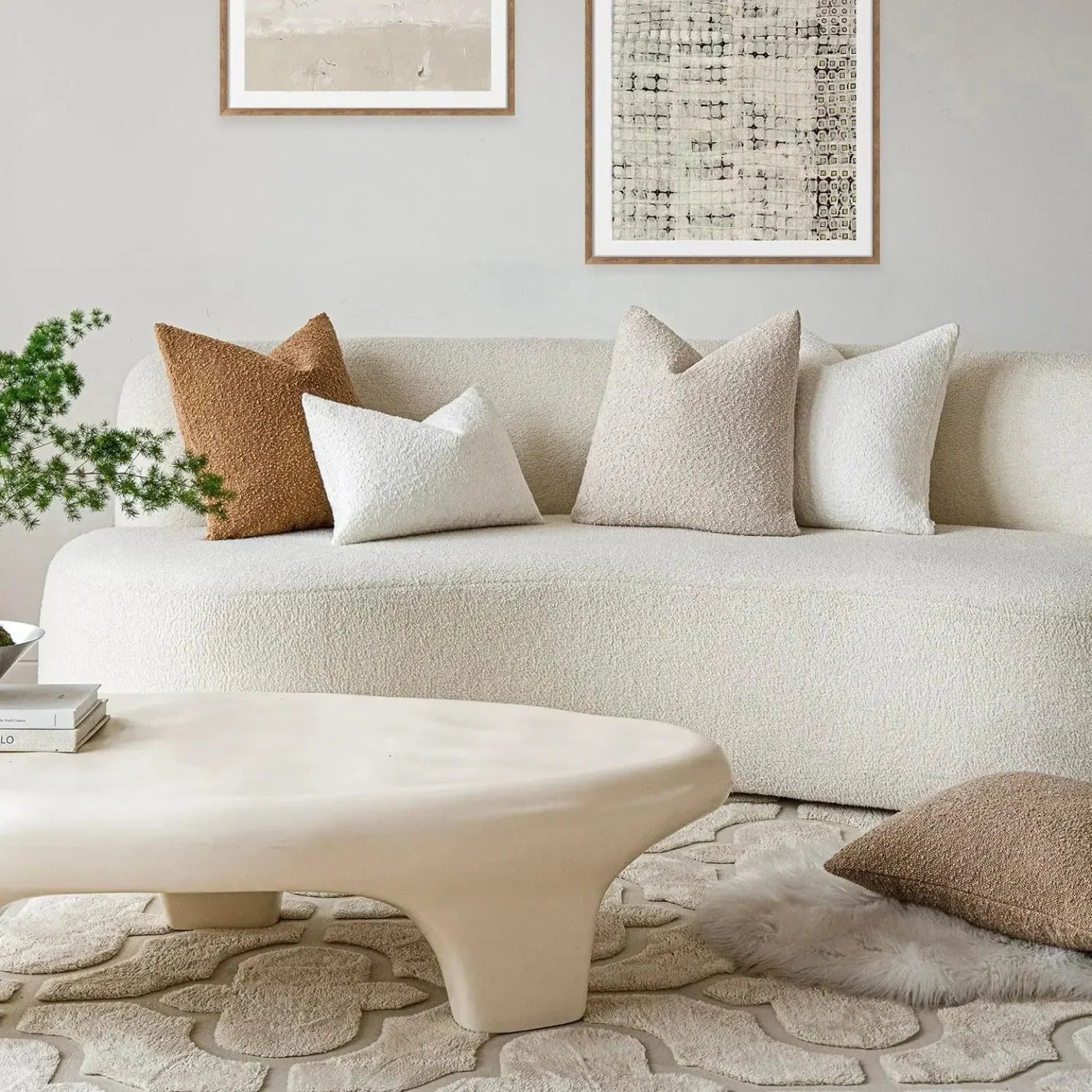 Parion - Housse de coussin premium en bouclé 45 cm x 45 cm