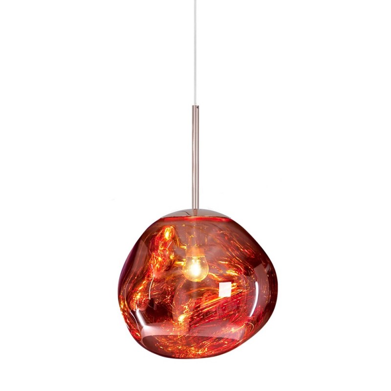 Lordia - Lampada a sospensione in vetro irregolare effetto lava fusa