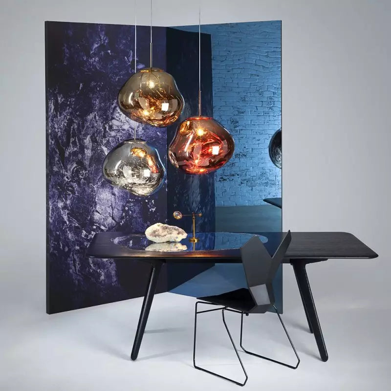 Lordia - Lampada a sospensione in vetro irregolare effetto lava fusa