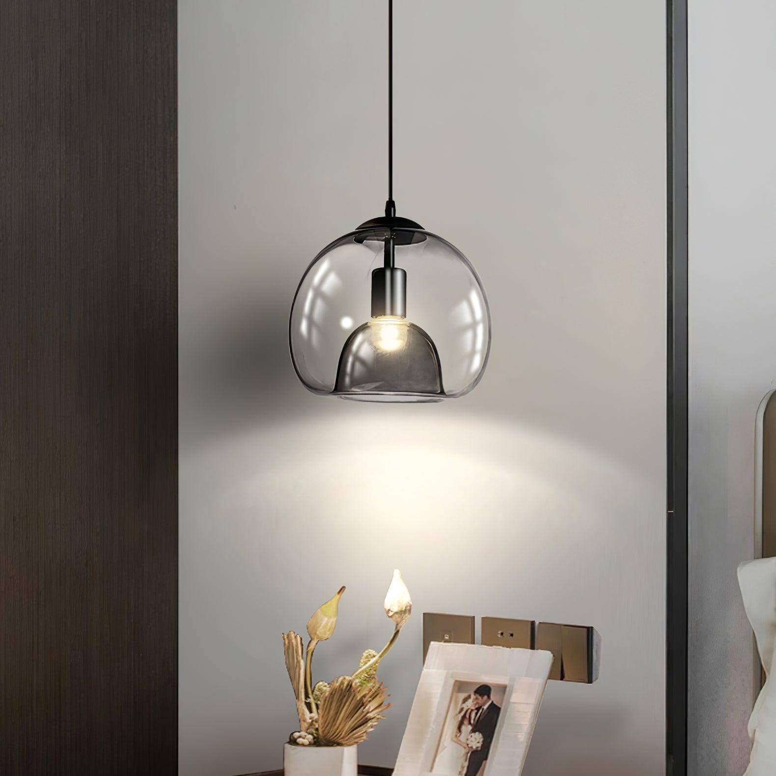 Zelirra - Lampe suspension nordique en verre perlé
