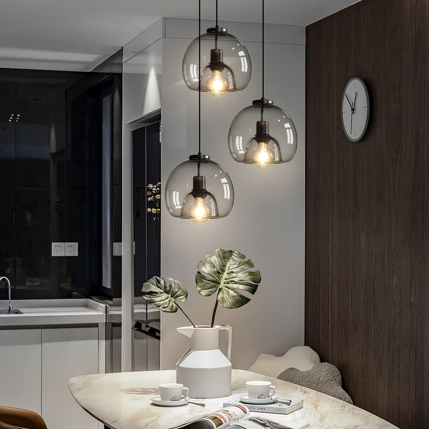 Zelirra - Lampe suspension nordique en verre perlé