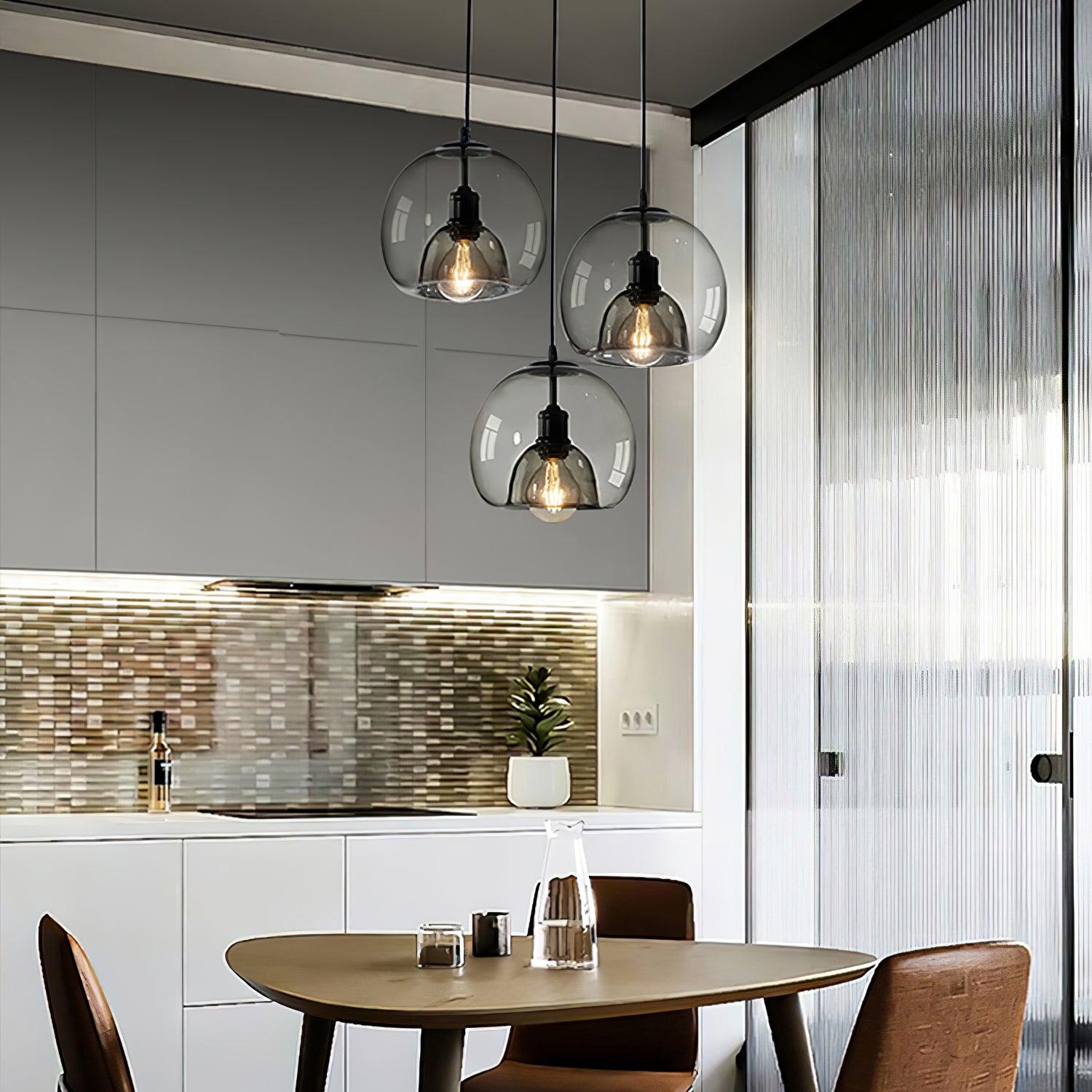 Zelirra - Lampe suspension nordique en verre perlé