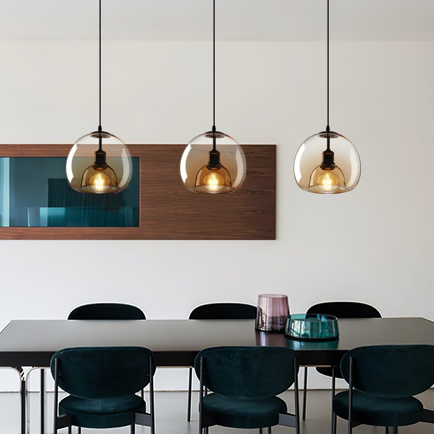 Zelirra - Lampe suspension nordique en verre perlé