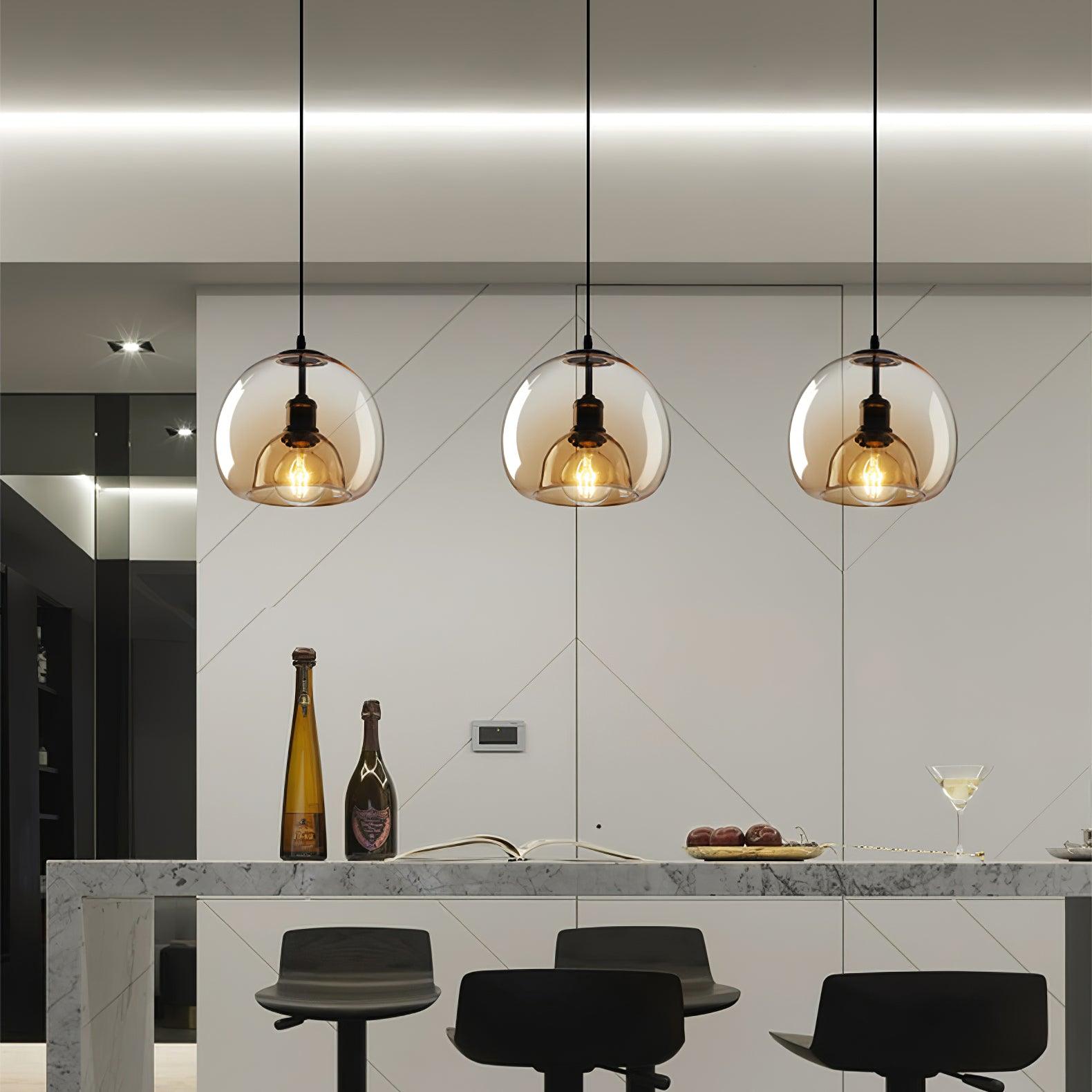 Zelirra - Lampe suspension nordique en verre perlé