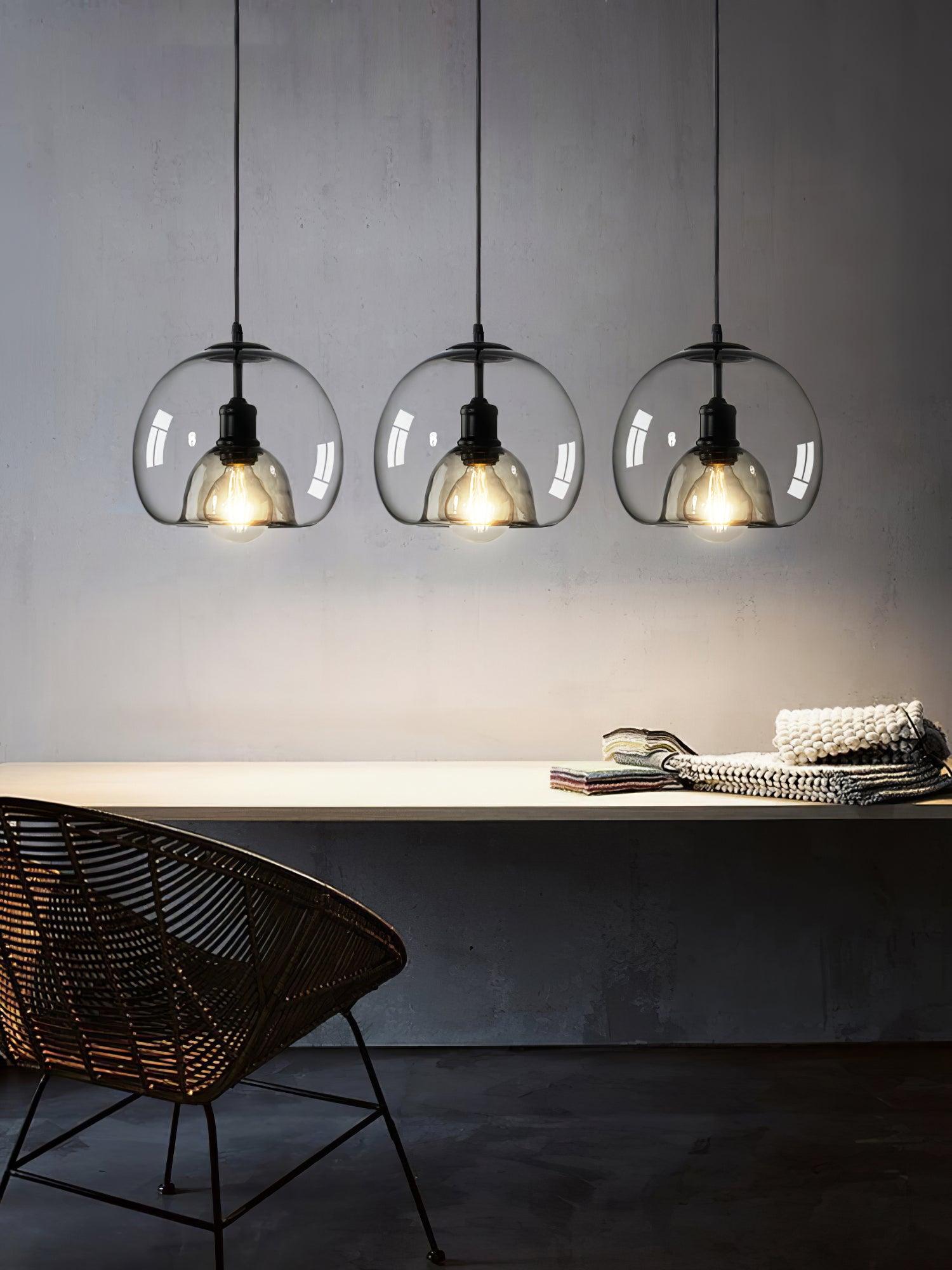 Zelirra - Lampe suspension nordique en verre perlé