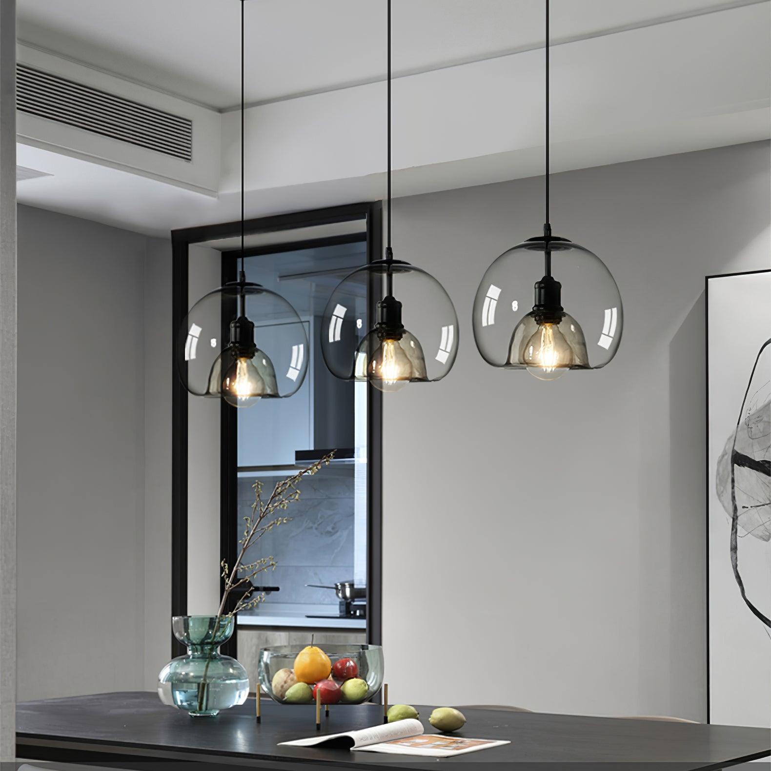Zelirra - Lampe suspension nordique en verre perlé