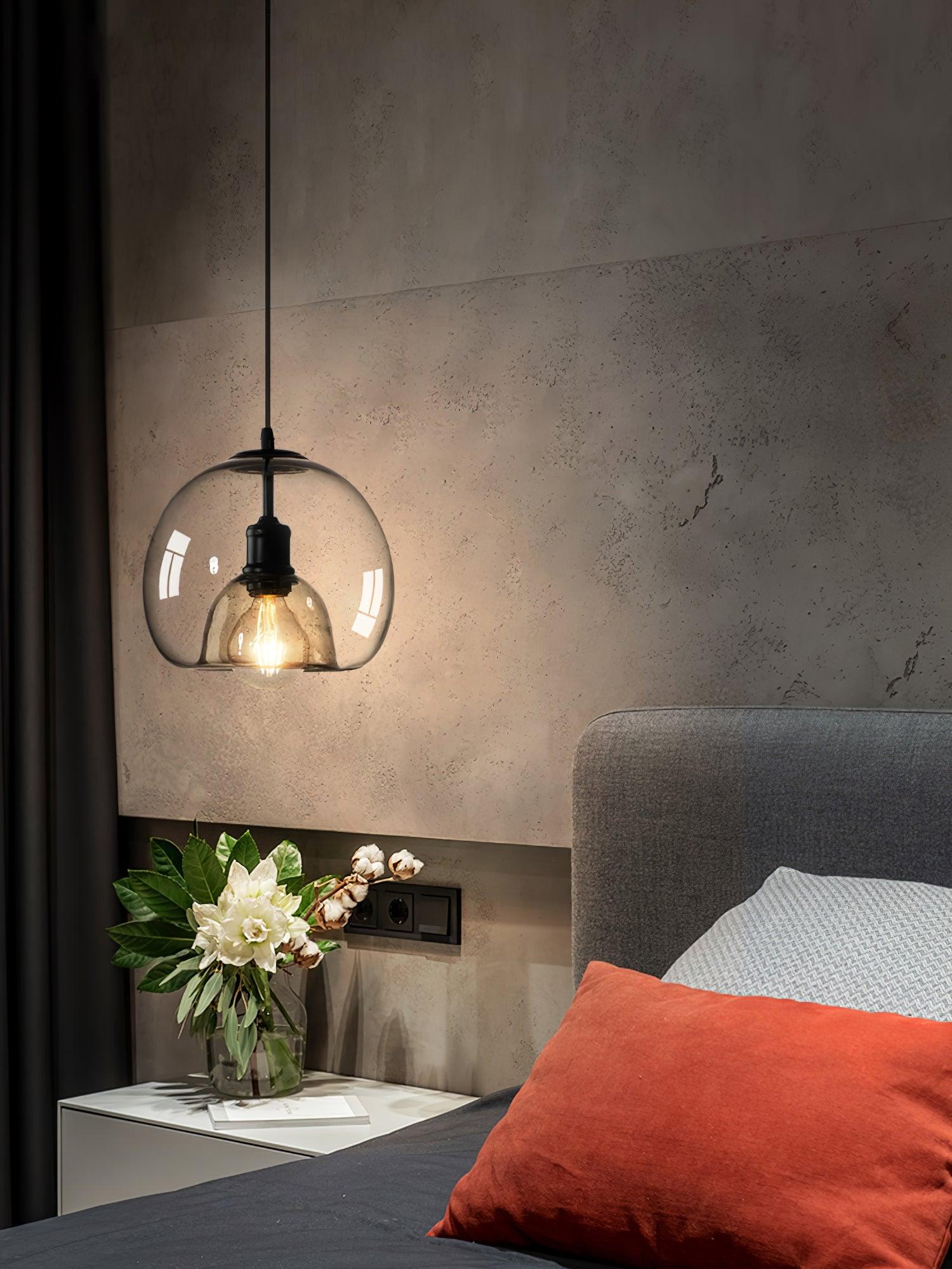 Zelirra - Lampe suspension nordique en verre perlé