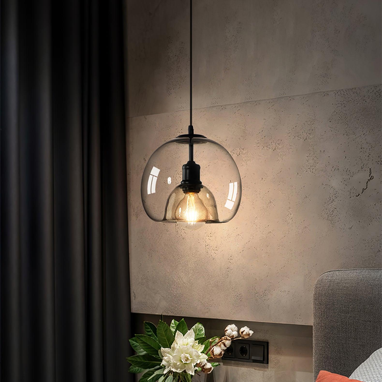 Zelirra - Lampe suspension nordique en verre perlé
