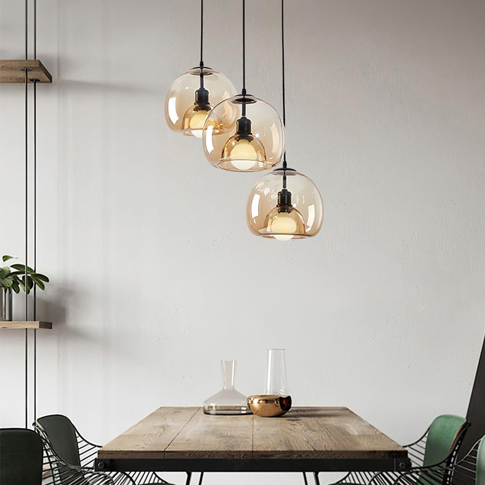 Zelirra - Lampe suspension nordique en verre perlé