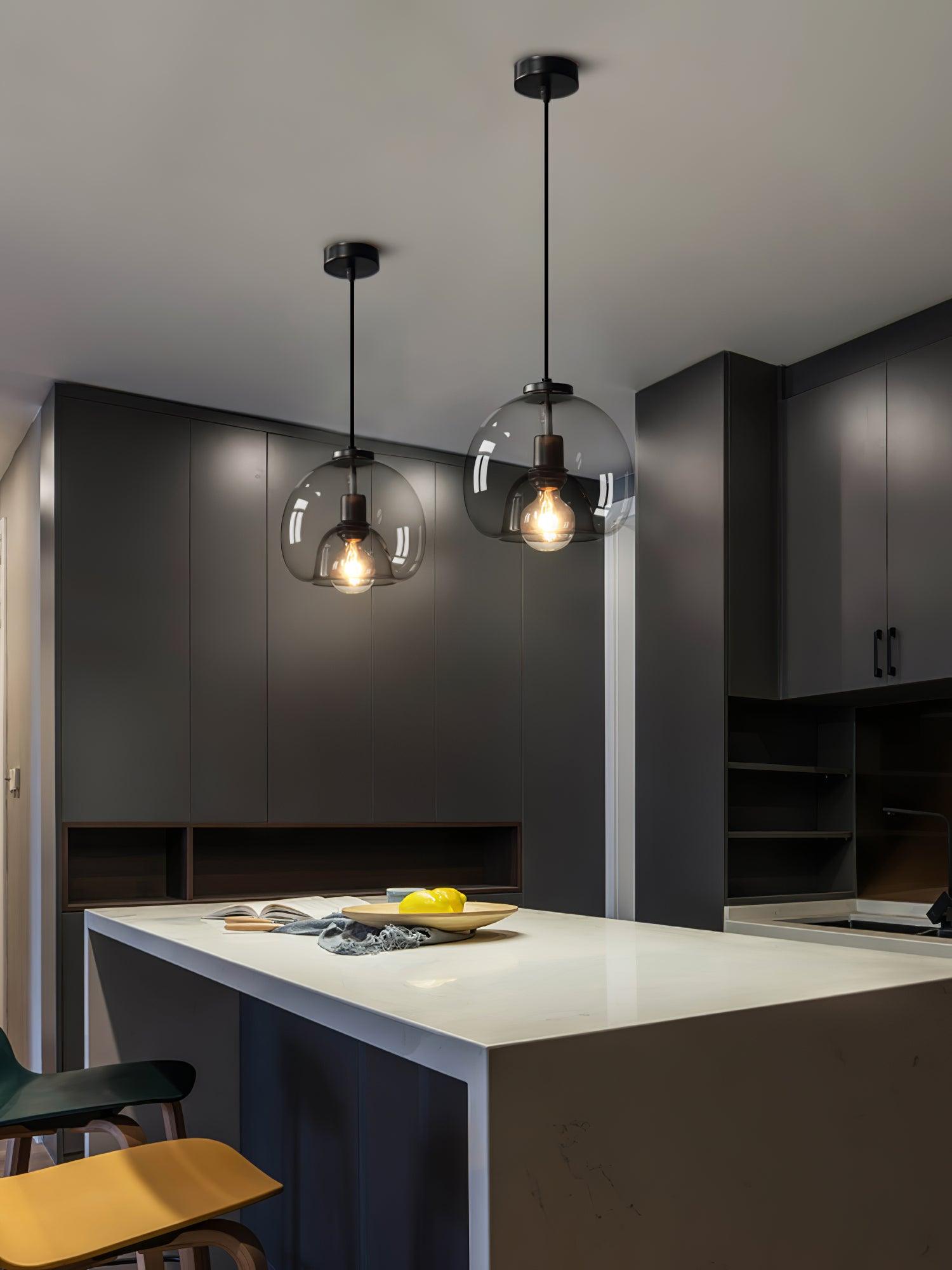 Zelirra - Lampe suspension nordique en verre perlé