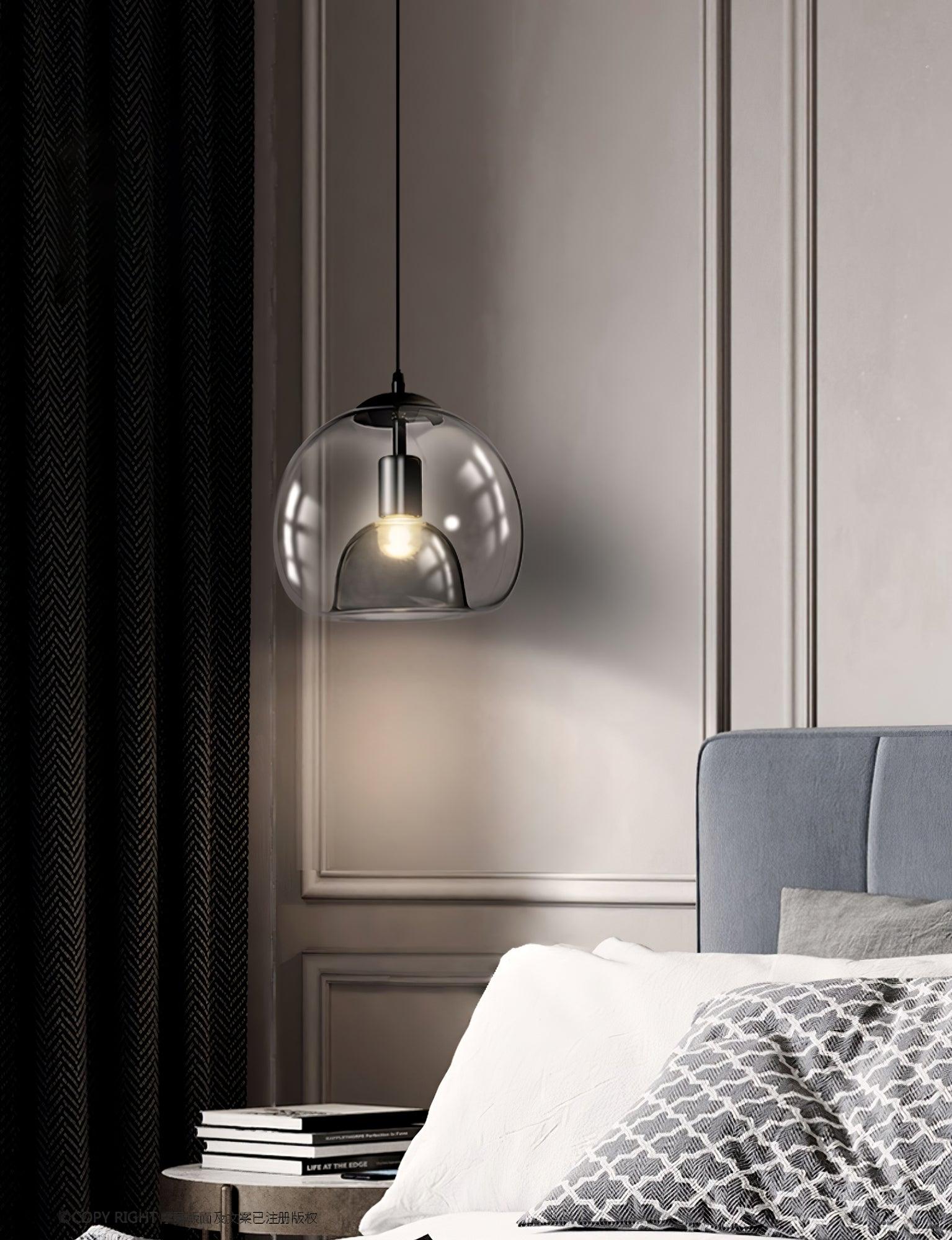 Zelirra - Lampe suspension nordique en verre perlé