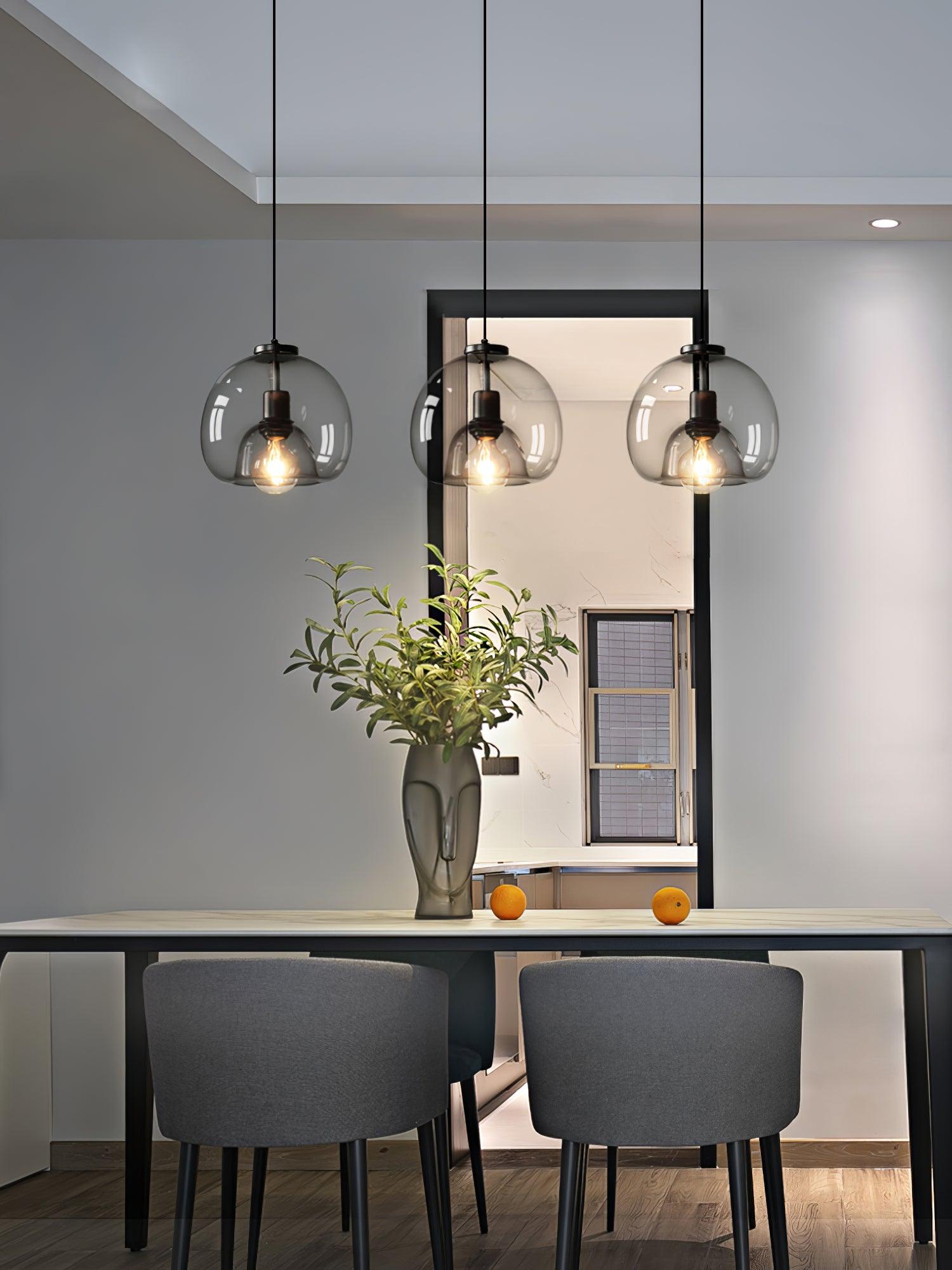 Zelirra - Lampe suspension nordique en verre perlé