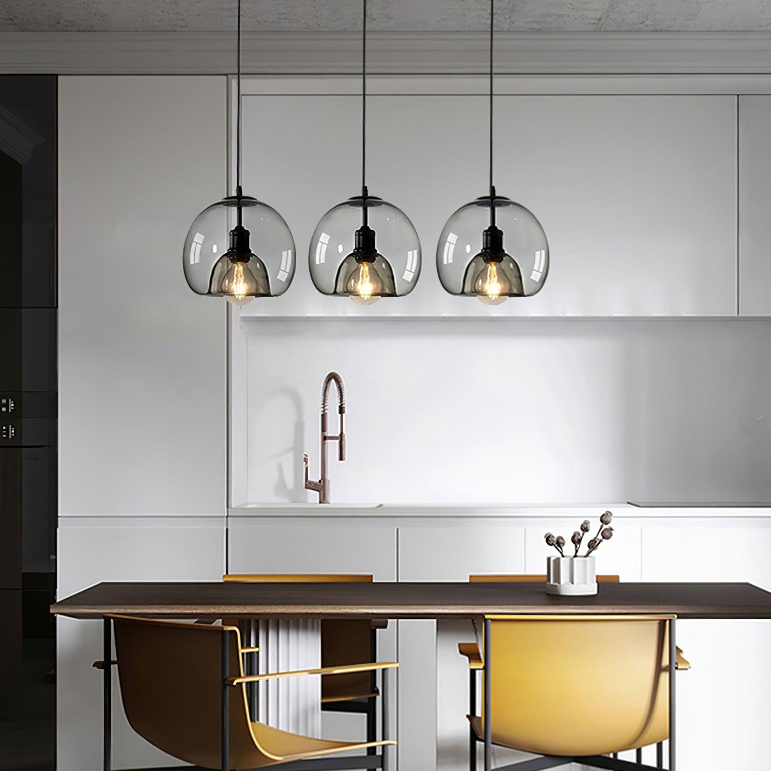 Zelirra - Lampe suspension nordique en verre perlé