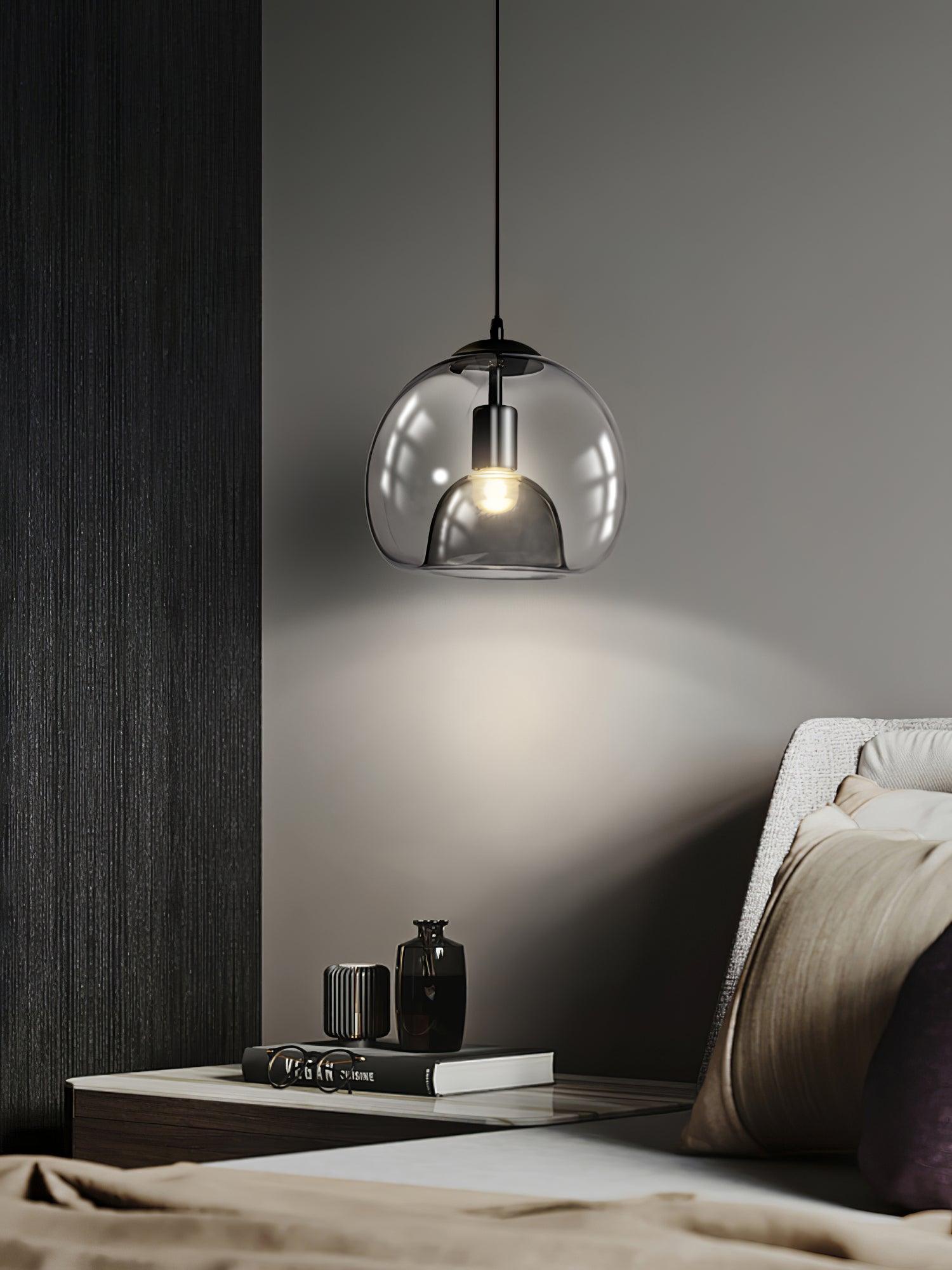 Zelirra - Lampe suspension nordique en verre perlé