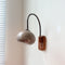 Rolen – Applique da parete in legno massello con globo in vetro, 1 luce