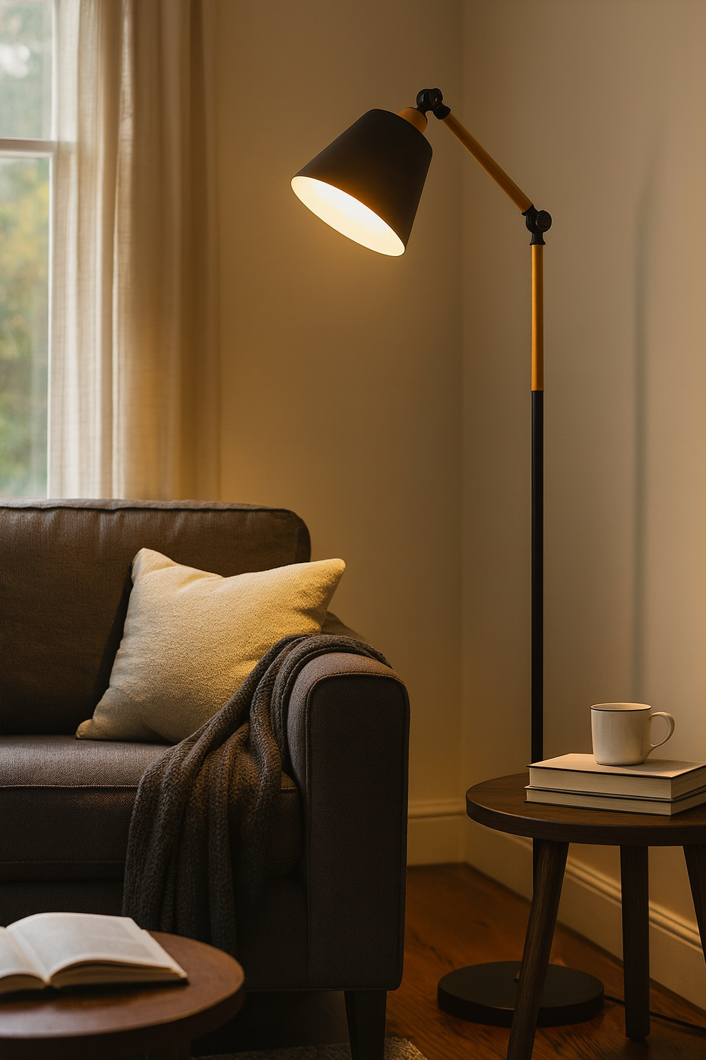 Cloean - Adjustable Wood Floor Lamp