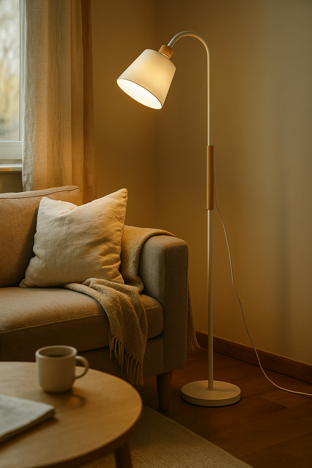 Cloean - Adjustable Wood Floor Lamp