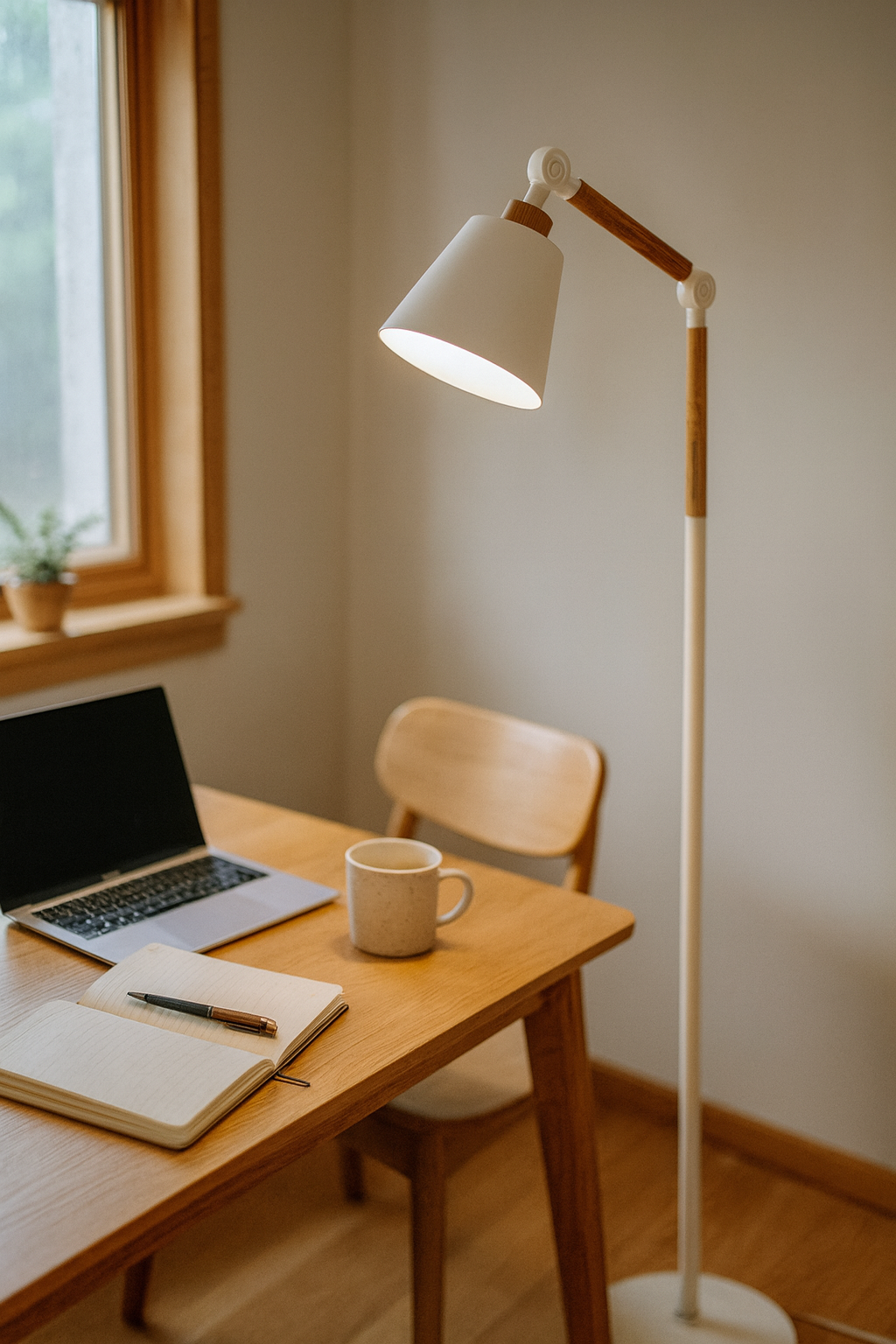 Cloean - Adjustable Wood Floor Lamp