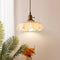 French Style Scalloped Cream Glass Brass Pendant Lamp