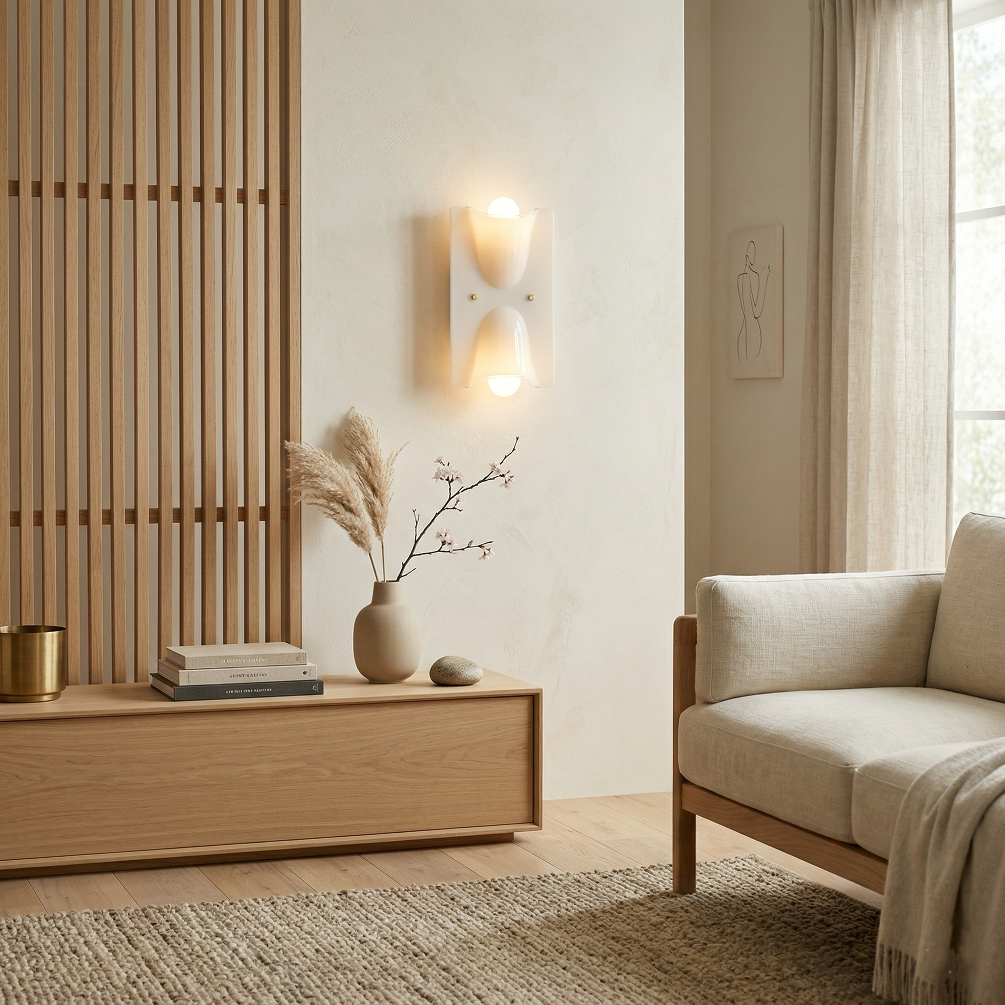 Fiora - Lampada da parete nordica moderna in vetro