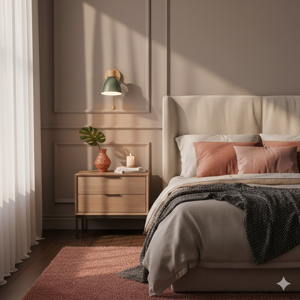 Nelvira – Lampada da parete LED minimalista in legno a forma di cono