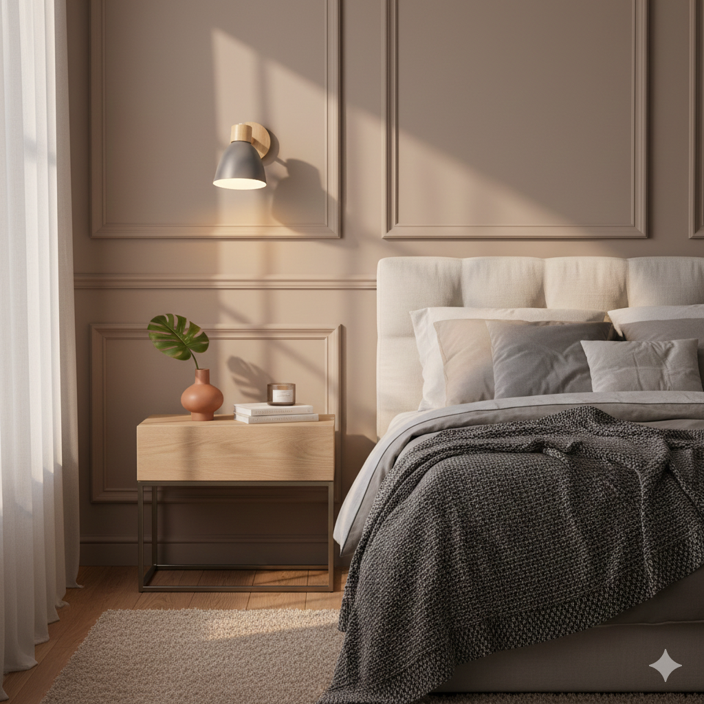 Nelvira – Lampada da parete LED minimalista in legno a forma di cono