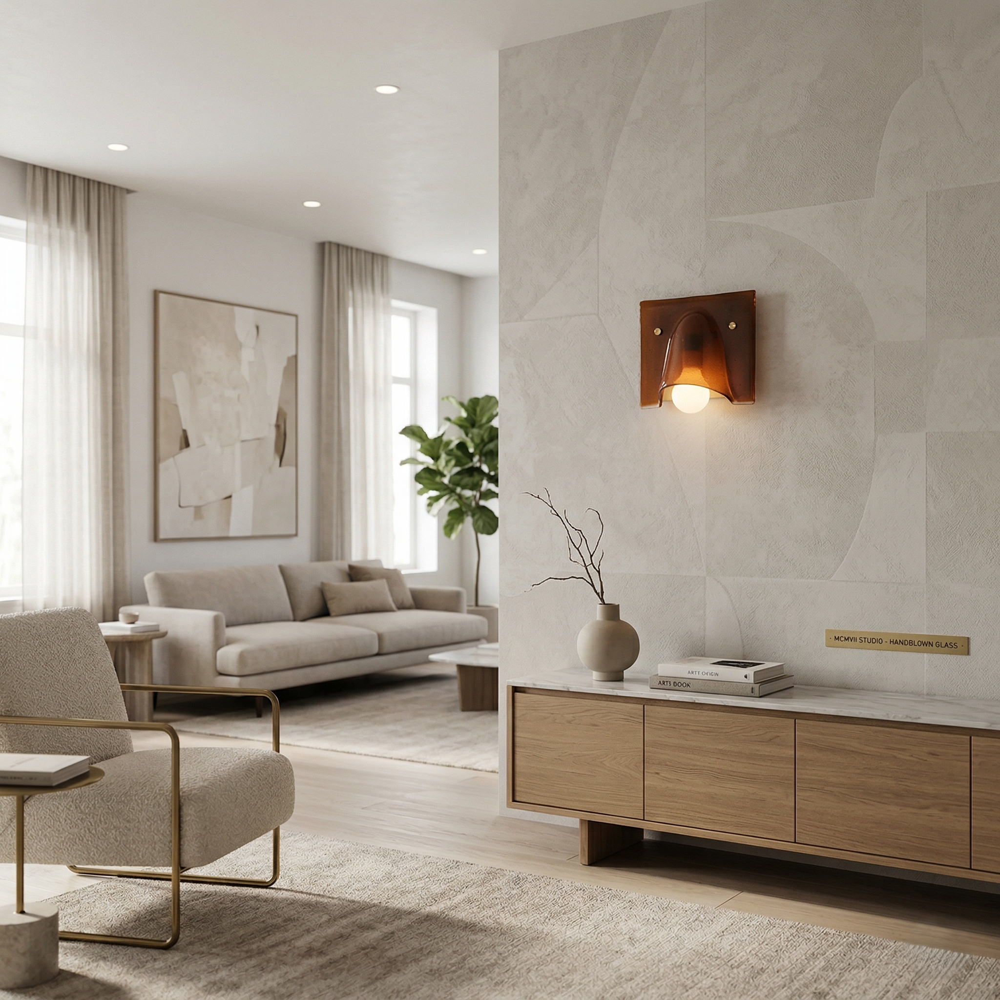 Fiora - Lampada da parete nordica moderna in vetro