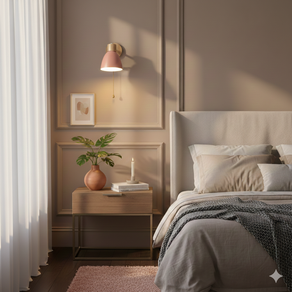 Nelvira – Lampada da parete LED minimalista in legno a forma di cono