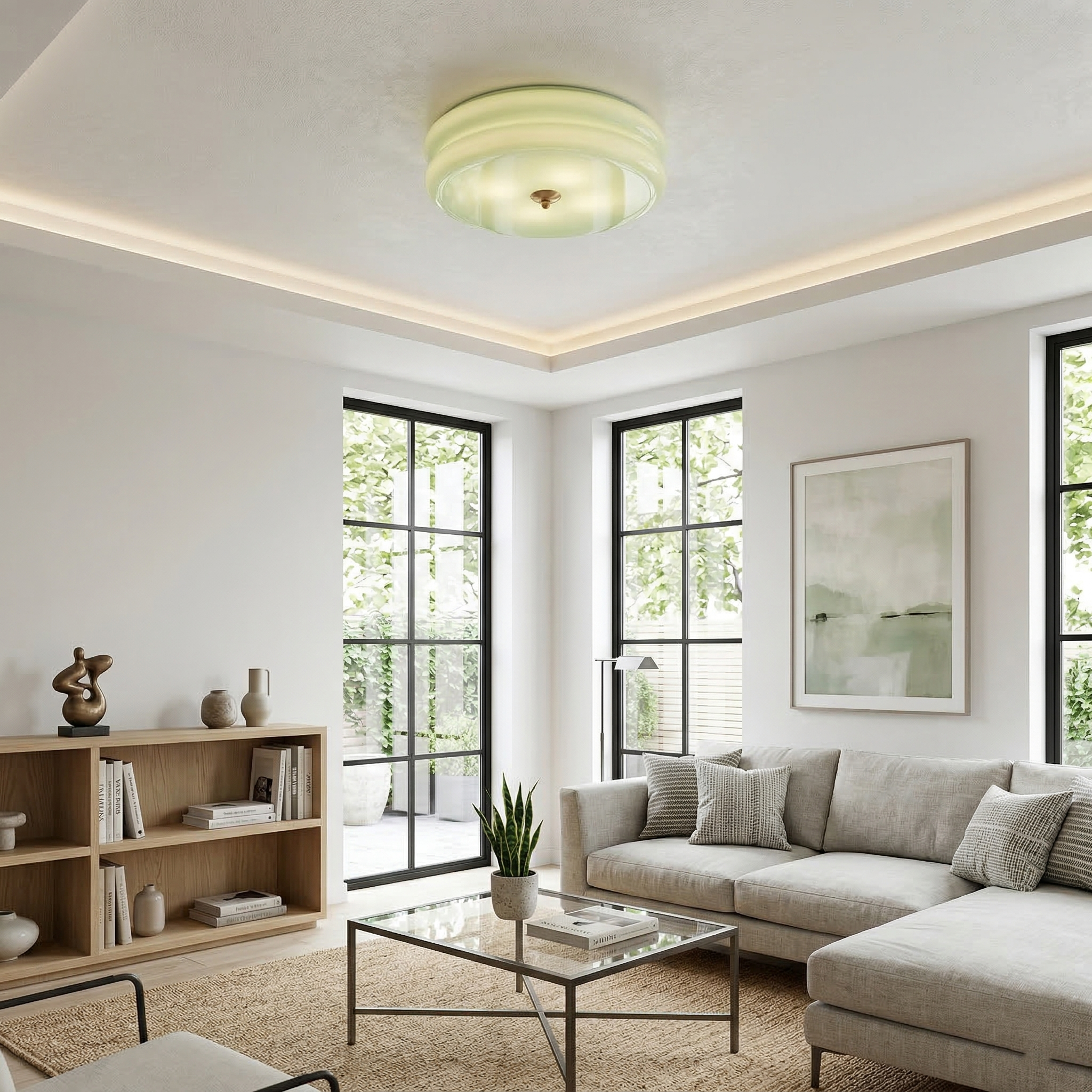 Celmora - Lampada da soffitto vintage in vetro Art Deco