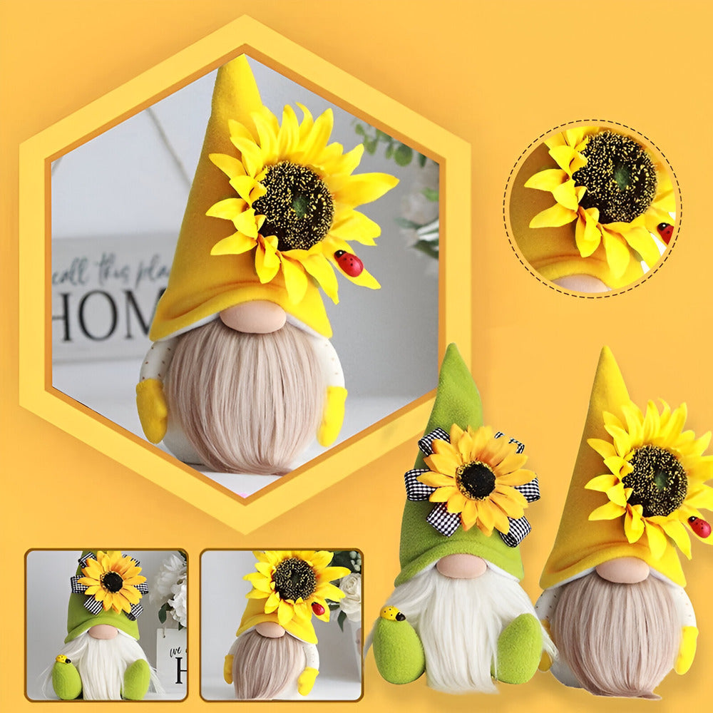 Handmade Gnome Figure Sunflower Decoration