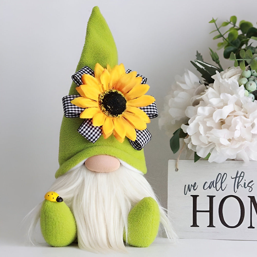 Handmade Gnome Figure Sunflower Decoration - Image 2