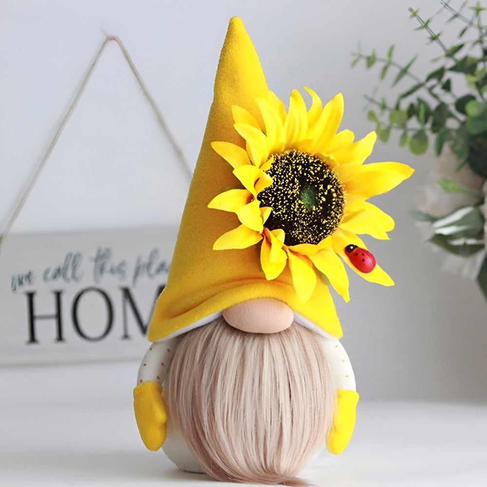Handmade Gnome Figure Sunflower Decoration - Image 3