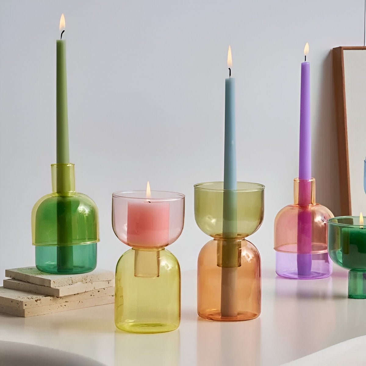 Cylinder Ceramic Candle Holder Minimalist