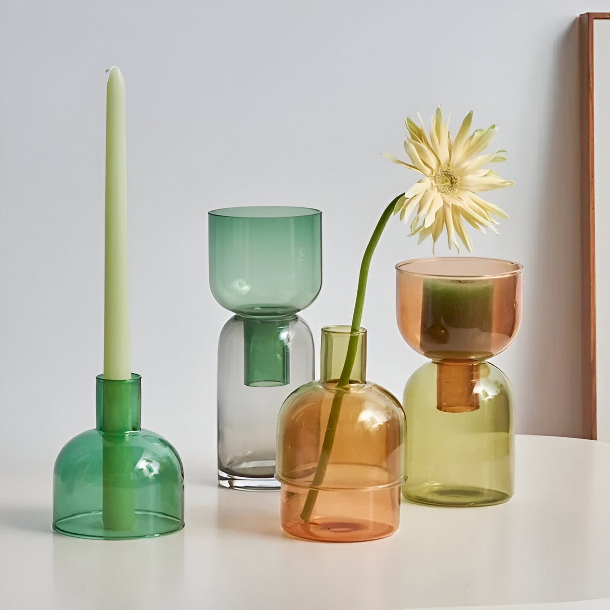 Cylinder Ceramic Candle Holder Minimalist - Image 3