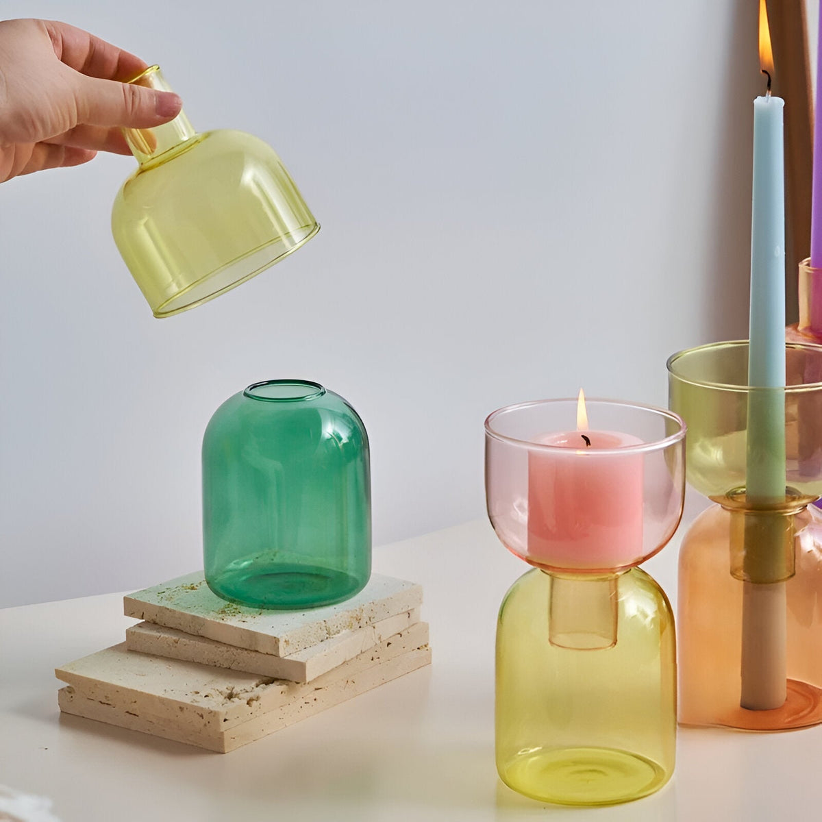 Cylinder Ceramic Candle Holder Minimalist - Image 4
