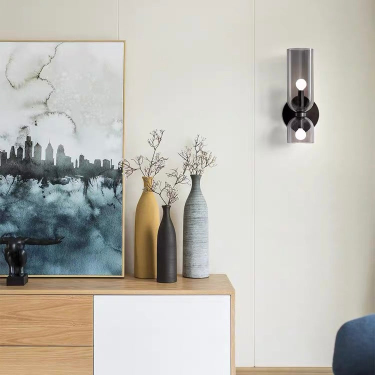 Conyxa - Lampada da parete doppio vetro per soggiorno