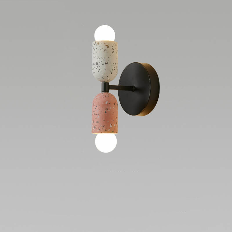 Ednora – Applique murale Wabi Sabi en ciment cylindrique 2 lumières