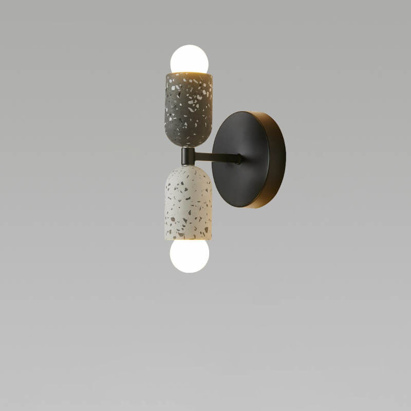 Ednora – Applique murale Wabi Sabi en ciment cylindrique 2 lumières