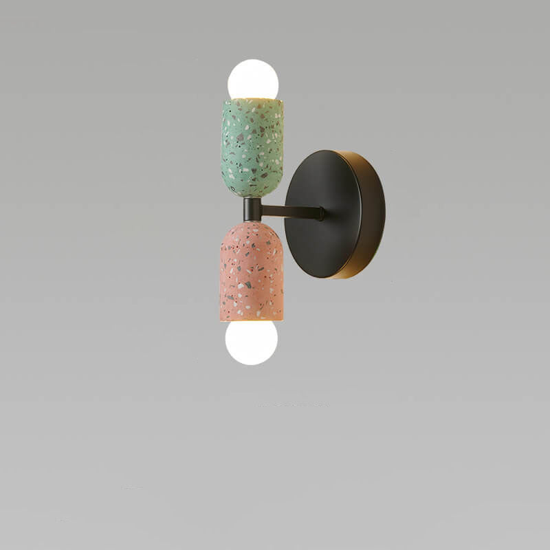 Ednora – Applique murale Wabi Sabi en ciment cylindrique 2 lumières