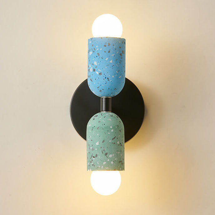 Ednora – Applique murale Wabi Sabi en ciment cylindrique 2 lumières
