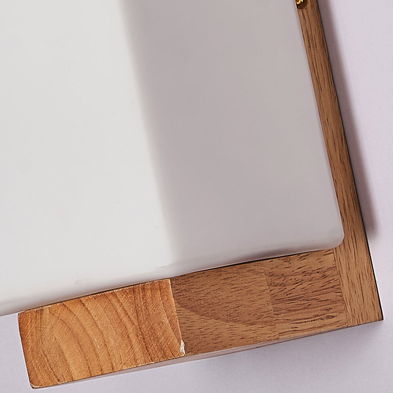 Hikari – Applique murale japonaise en bois et verre LED rectangulaire