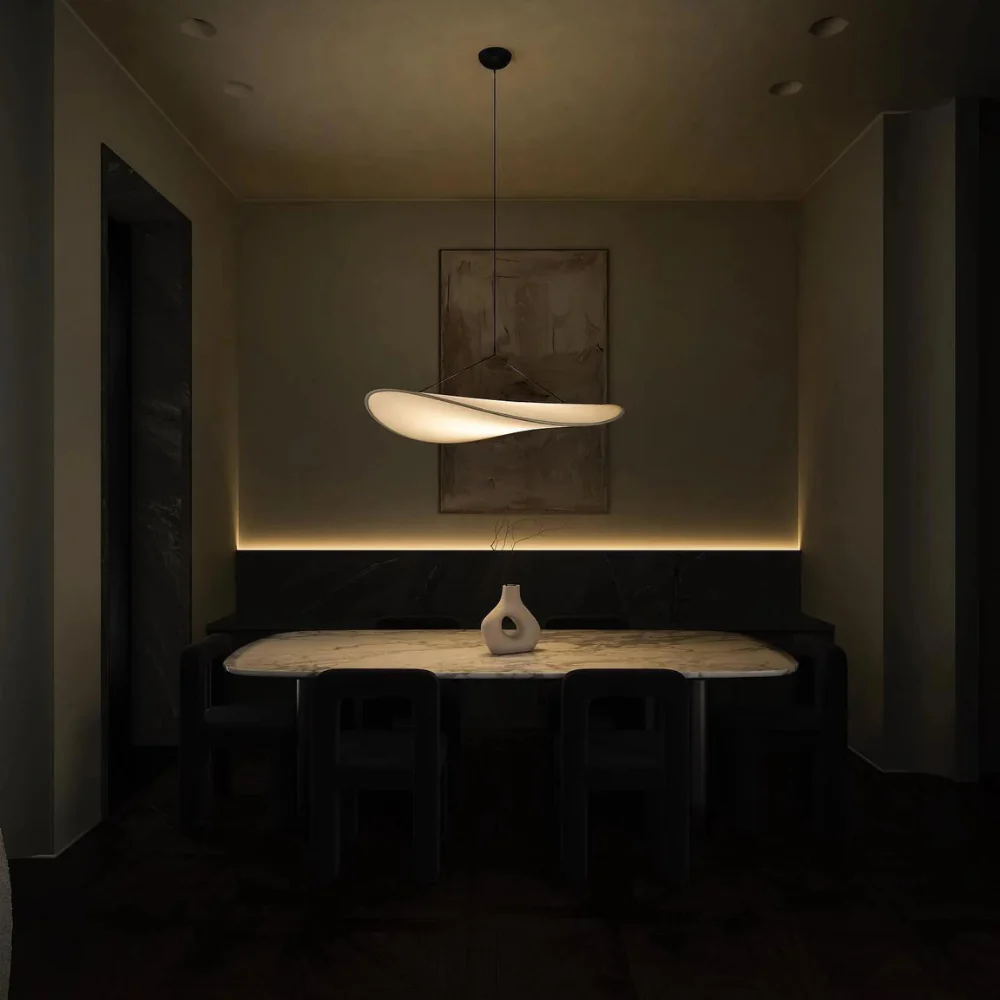 Japanese Silk Pendant Light Handmade Wabi Sabi Chandelier - Image 4
