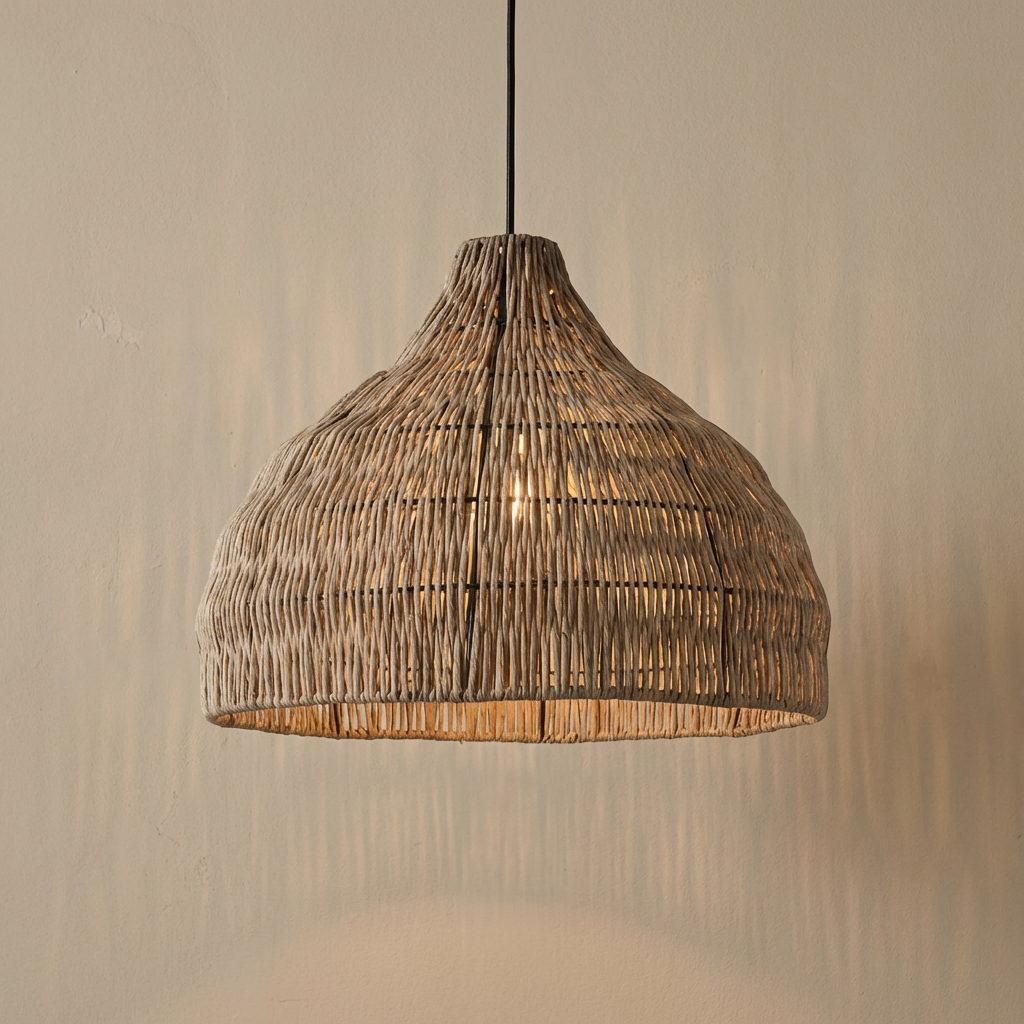 Noryu - Lampada a sospensione giapponese in legno intrecciato fatta a mano