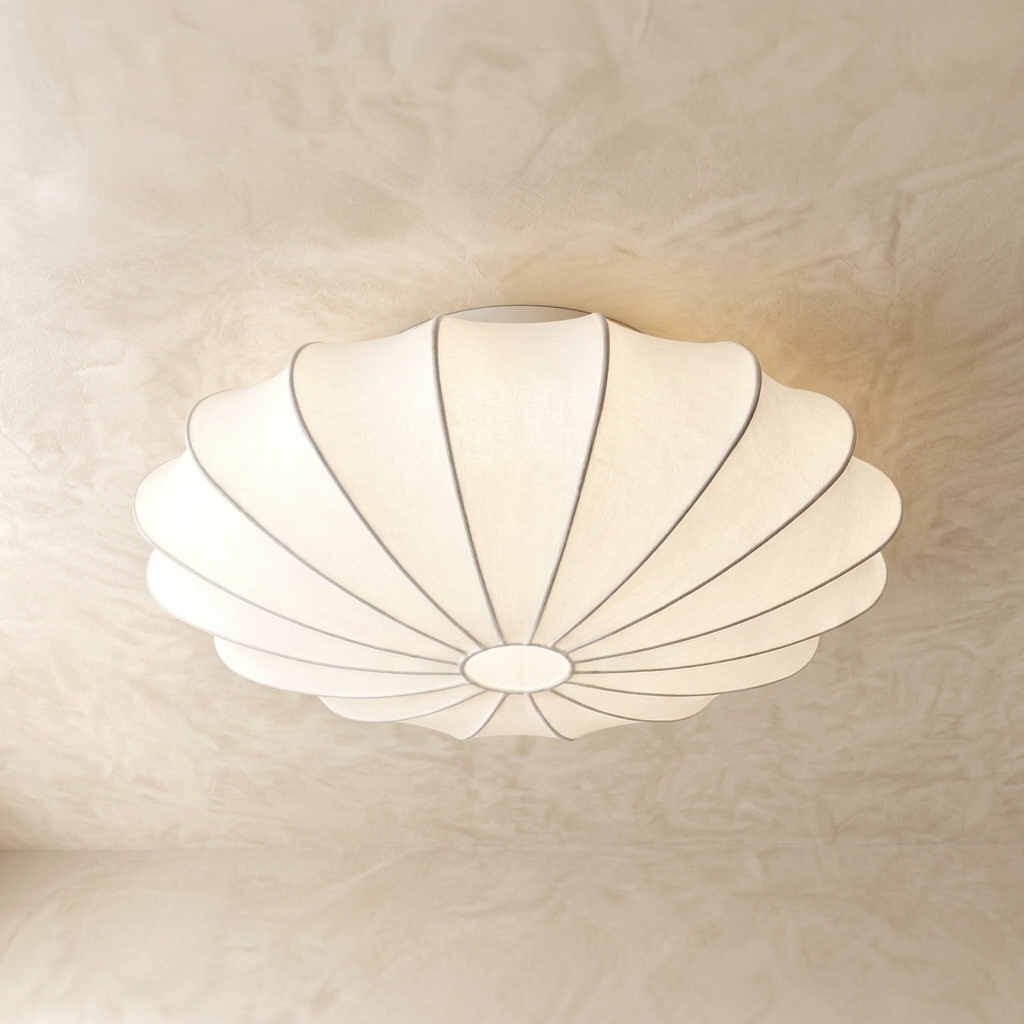 Wabi Sabi Round Silk Flush Mount Ceiling Light