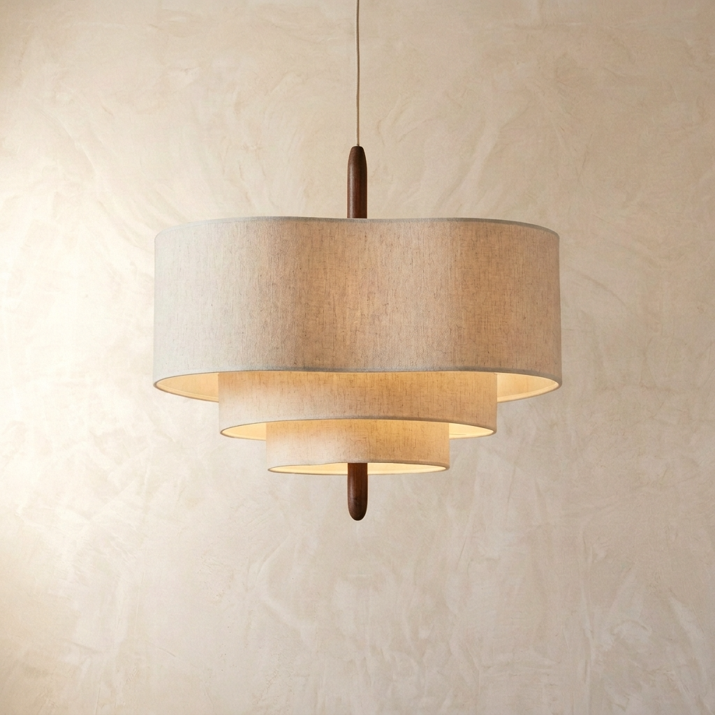 Wabi Sabi Linen Pendant Light Fabric Ceiling Lamp