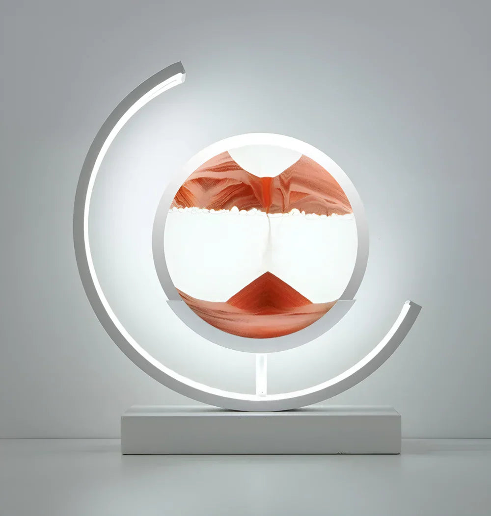 Round LED Moving Sand Art Lamp Rechargeable Dimmable - Image 12