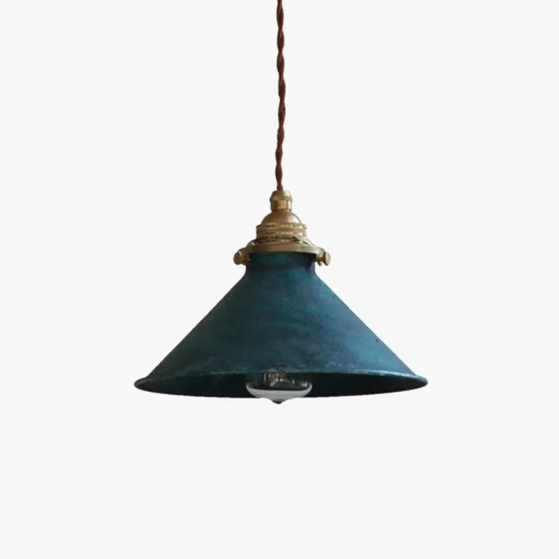 Valessio - Lampada a sospensione vintage LED con paralume metallico blu base E14